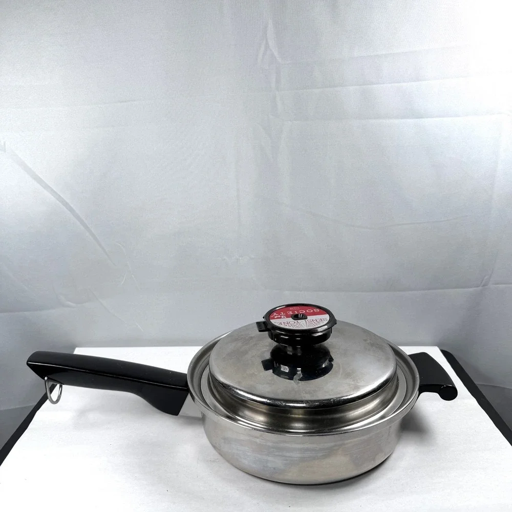 Society Sensi-Tone Cookware Sauce Pan Pot USA Made With Lid T304S-I
